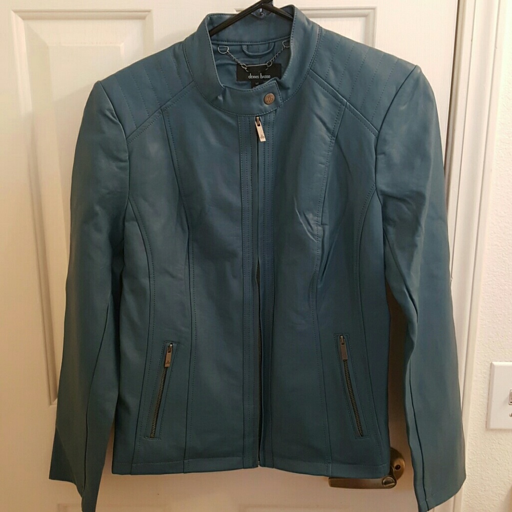 Dennis Basso faux leather jacket, worn once